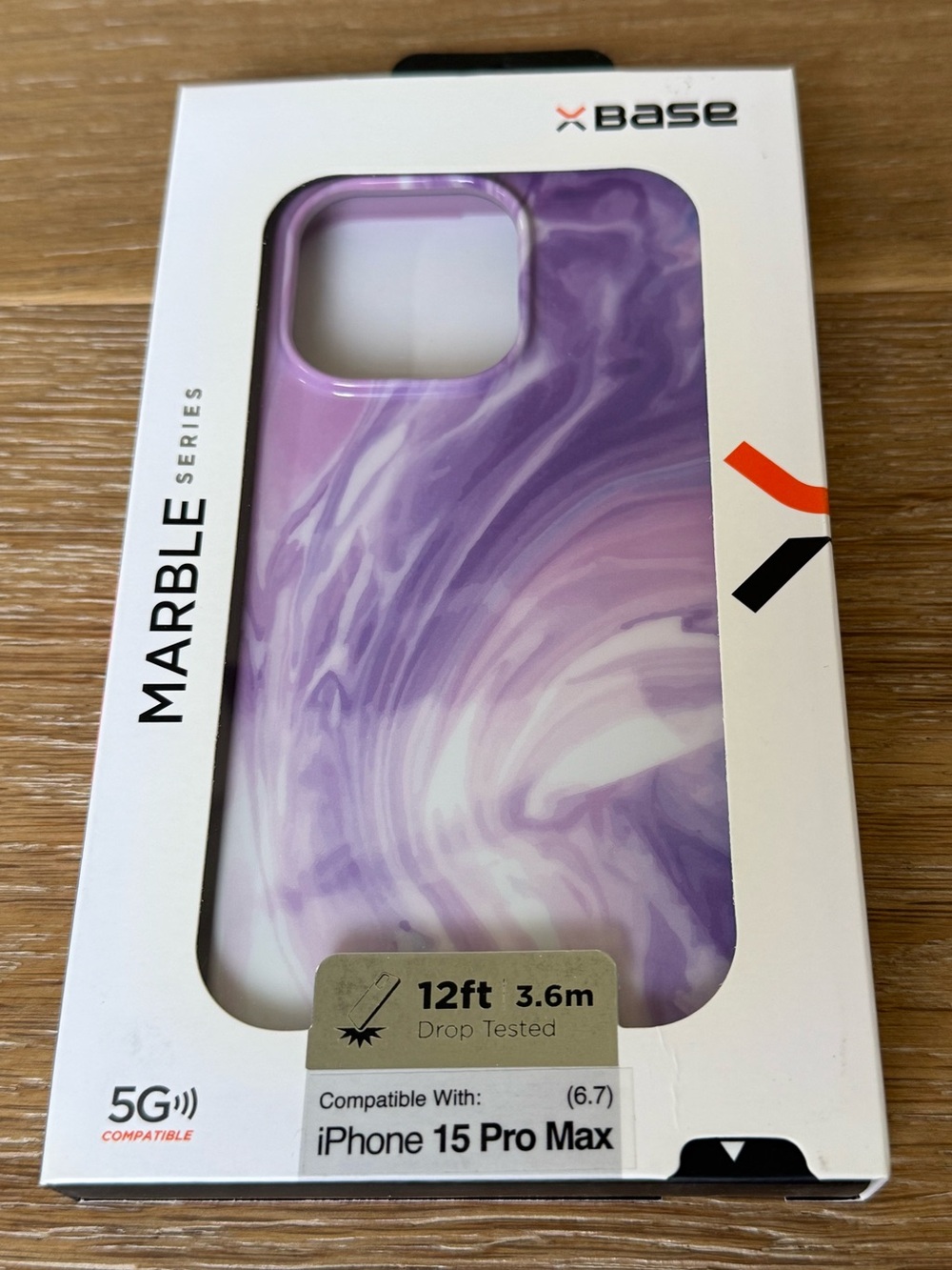 New xBase Marble Series Purple iPhone 15 Pro Max or 6.7” Case purple swirl